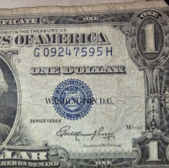 1935 series E silver certificate 1$ error bill - Picture 5 of 16